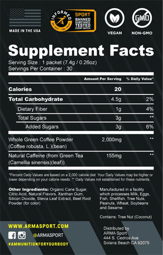 FRONT9 BACK9 - Box of 30 Single Serve Packets - Arma Sport